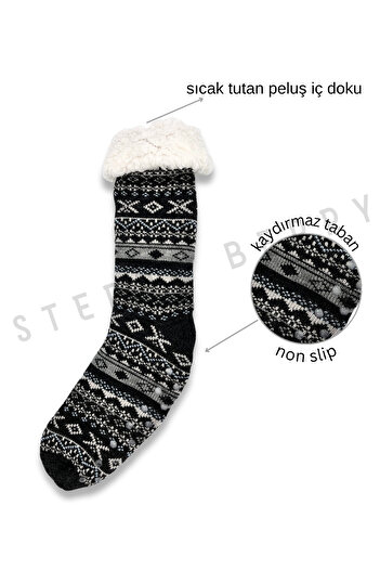 STEPPE BERRY 15 Plush Winter Home Socks