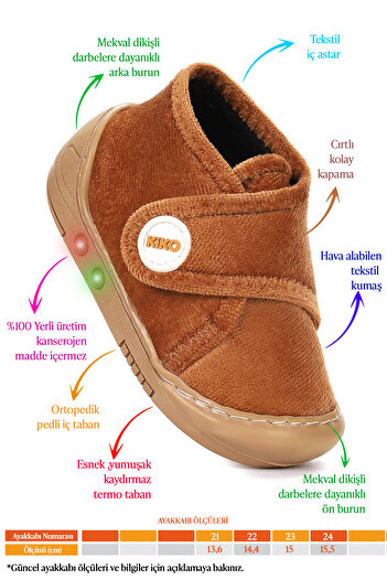 KARAMAZI Petri Daily Lighted Baby Boy Home School Nursery Slippers