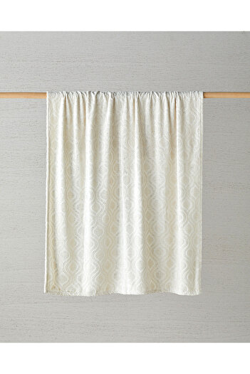 English Home Luminance Foil Printed Plush Tv Blanket 120X160 cm Cream