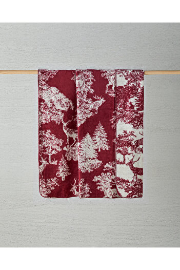English Home Forest Toile Acrylic Cotton Tv Blanket 130X170 cm Red