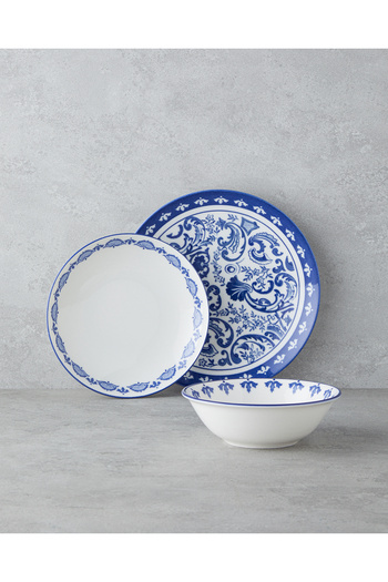 English Home Iconic Porcelain Dining Set 18 Pieces Dark Blue for 6 People