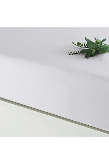Linens Mix&Match Cotton Satin Queen Size Fitted Sheet Ecru