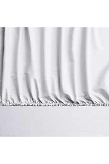 Linens Mix&Match Cotton Satin Queen Size Fitted Sheet Ecru