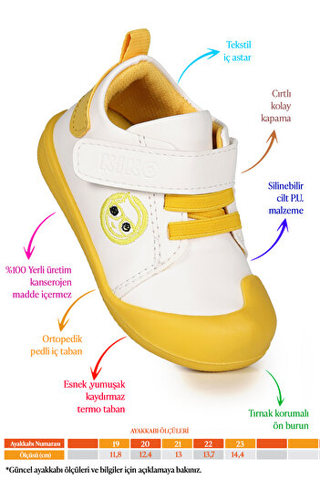 KARAMAZI Smile Velcro Baby Boy First Step Orthopedic Daily Shoes