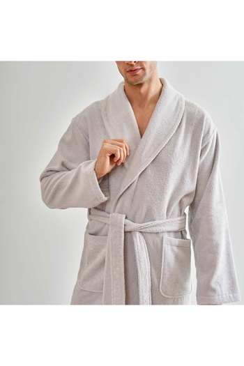 Linens Soft Cotton Bathrobe Gray XXL