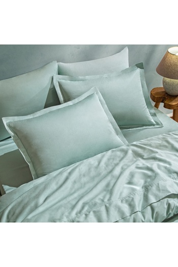Linens Mix&Match Cotton Single Satin Duvet Cover Green