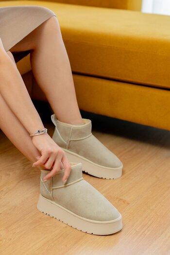 Slipcat Women's Boots Women's Shoes Fur Inside Boots Thick Soled Boots Model