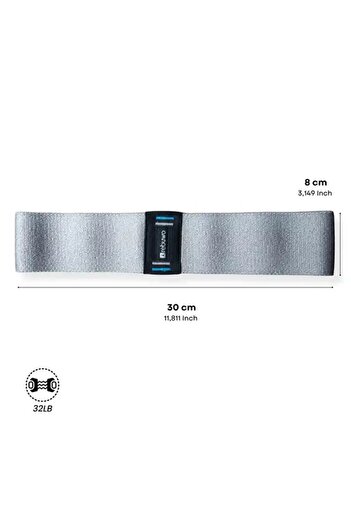 Rebuwo Pro Gray Squat Tape 30cm |   Resistance Band for Pilates, Fitness, Hip Exercises