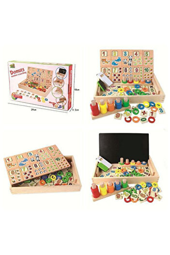 Toyska Joc multifunctional din lemn matematic, multicolor