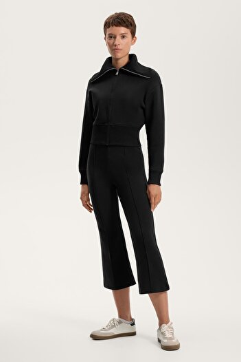 Oysho Cotton blend high collar jacket
