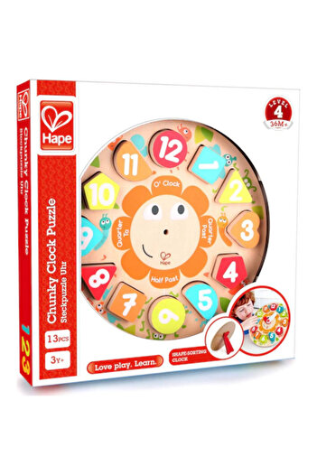 Hape Wooden clock - Chunky Clock