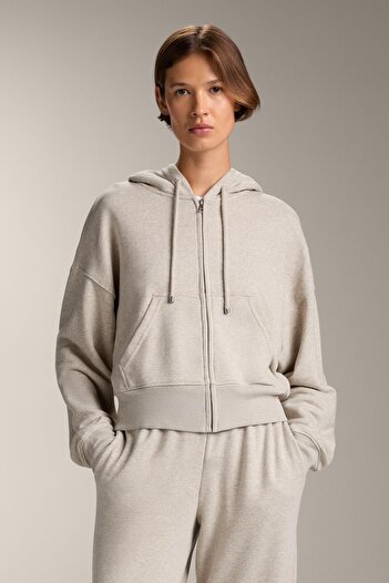Oysho Wide-sleeve hooded jacket with cotton