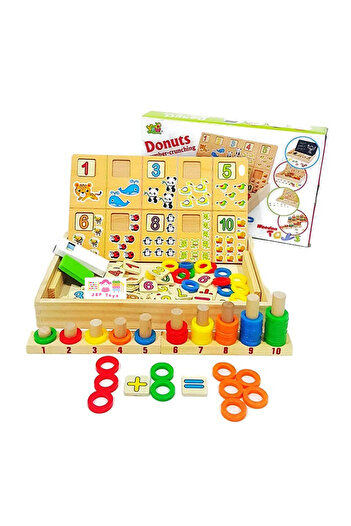 Toyska Joc multifunctional din lemn matematic, multicolor
