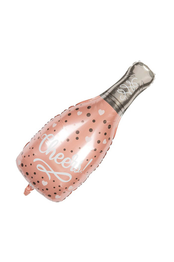 Toyska Metallic Foil Balloon, Figurine, Champagne Bottle Model, 49x98 cm, Individual Packaging, Straw Inclu