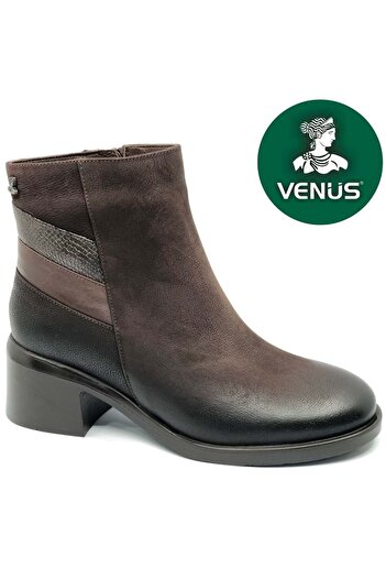 Venüs Brumalis Genuine Leather Non-Slip Sole Orthopedic Women's Boots Brown