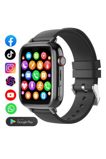 Wingereich Kids smartwatch with GPS, 4G, Whatsapp, ChatGPT, Google Play, HD camera, video call, black