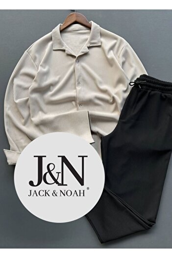 ALİ.COM 2025 New Season Ottoman Rubberized Lycra Stretchy Fabric Shirt Pants Set