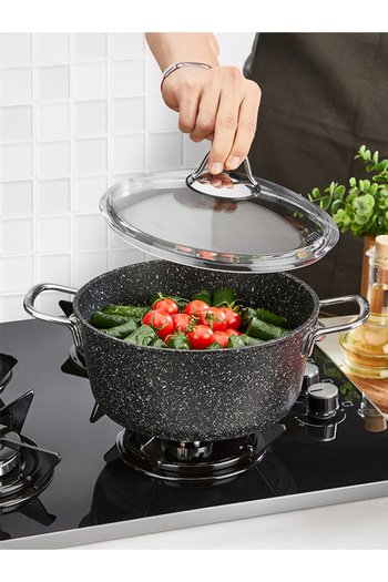 FALEZ Black Line Granite Cast 20 Cm Deep Pot