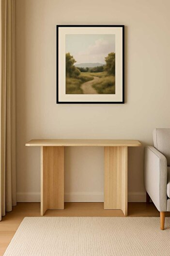 Woody Home Traverten, Mermer Desenli,Dekoratif Dresuar,Konsol,İskandinav Dresuar,Ayaklı Dresuar,Bohem,100x82 cm
