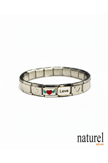Naturel Tılsım Unisex Italian Charm Bracelet Stainless Steel Bracelet