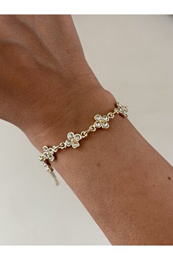 Lavian Accessories Zirkon Taşlı Lucky Gold Bilelik