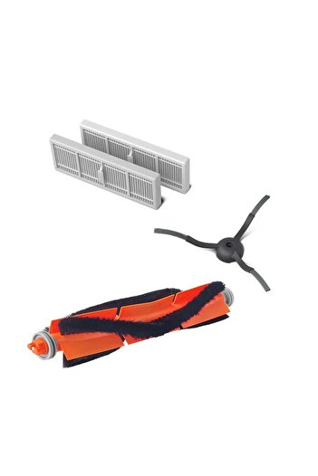 Robotcum Philips Homerun 7100 Compatible Robot Vacuum Cleaner Replacement Set – 2 Filters + Main Brush + Side Brush – Xu7100