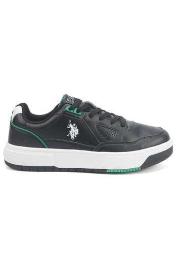 U.S. Polo Assn. Men's Black Classic Low-Top Sneakers,Lightweight Casual Shoes for Everyday Style