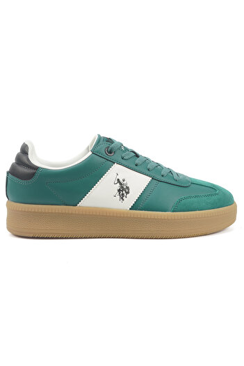 U.S. Polo Assn. Men's White Low-Top Sneakers - Bold Stripped Design for that Unique Look