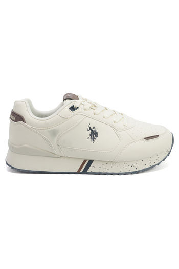 U.S. Polo Assn. Men's Beige Sneakers - Lightweight Timeless Lace-Up Style, Ideal for Casual Outings