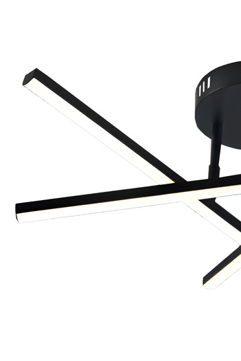 ALC-Shop LED Chandelier with Remote Control 40W, 3 Elements, Linear, Cold/Warm/Neutral Light, Dimmable, Black