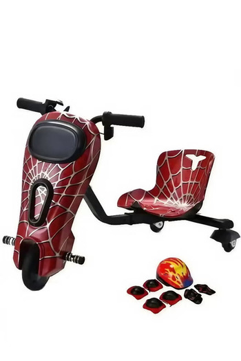 Fitness World Mini electric scooter with a Spider-Man design, electric drift scooter that can withstand up to 80 kg