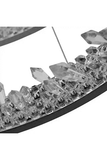 ALC-Shop LED pendant chandelier with remote control, K9 Crystals, 80W, 3 Circles, Cold/Warm/Neutral light, Black
