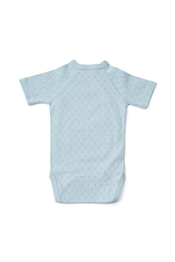OEM Newborn short-sleeved bodysuit, made of cotton with pointelle pattern, 7-button closure