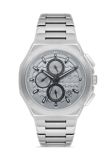 FERRO Silver Steel Band Men's Wristwatch Fm43024A-A4 All Functions Active 3Atm Water Resistant
