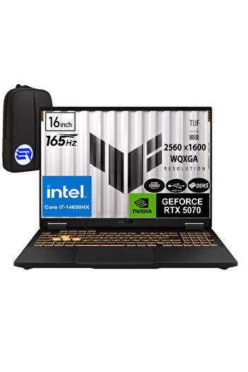 ASUS Tuf F16 FX608JPR-QT069EP6 i7-14650HX 32GB 2TB SSD RTX5070 16" Win11 Pro + ElektroPasaj Çanta
