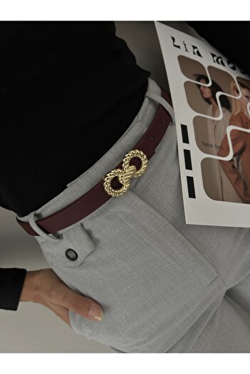 LİA KEMER Burgu Halat Accessory Gold Buckle Women's Belt, Daily Belt, Jacket Belt, Pants Belt