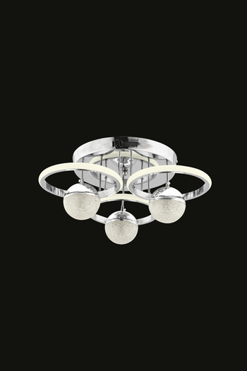 RSCOLLECTIONS VERA 3 TOPLU HALKALI MODERN PLAFONYER LED AVİZE Kumandasız Krom
