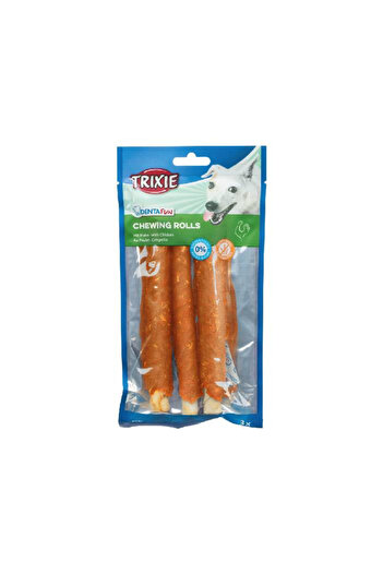 Trixie Dog Treats, Denta Fun, Chicken Rolls, 17 cm/3 pcs/140 g, 31327