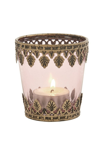 BraziPremium Votive glass candle holder, 8 cm, Gold