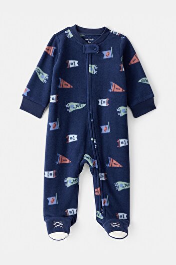Carter's Baby Boy Blue Fleece Jumpsuit