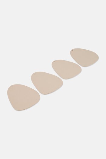 Muy Mucho 4 Pieces Textured Coasters Set, Taupe