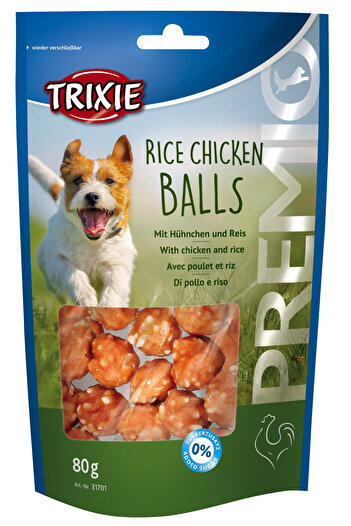 Trixie Recompense Pentru Caini, Premio, Bile Cu Orez Si Pui, 80 g, 31701