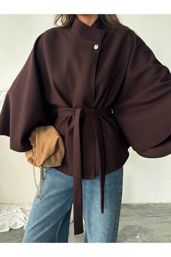 Molly Nelly Women's Batwing Sleeve Poncho Cape Kaşe