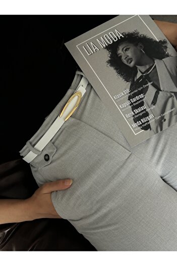 LİA KEMER Oval Accessory Gold Buckle Women's Waist Belt, Daily Belt, Jacket Belt, Pants Belt