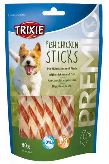 Trixie Dog Treats, Premio, Chicken and Fish Sticks, 80 g, 31747