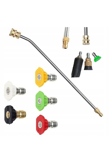 Rosfix Set of 5 Nozzles + 90° Bent Lance + 1L Foam | 250 Bar 1/4" Rapid