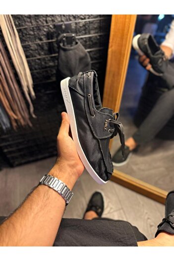 Knack Seasonal Linen Shoes 008 Black (White Sole)