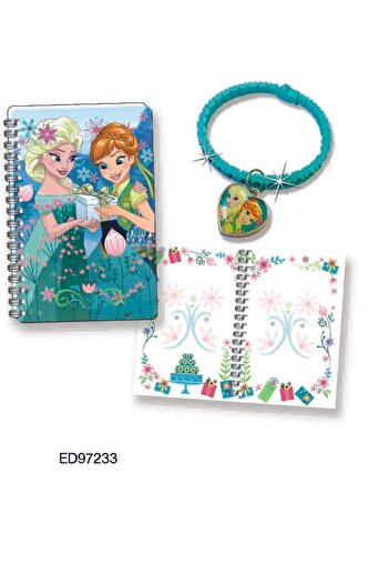 Frozen Mini 3D diary with turquoise silicone bracelet Anna and Elsa