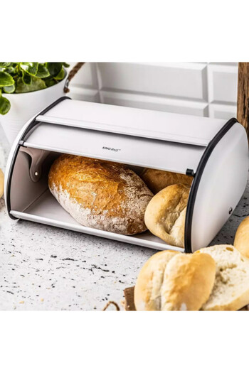 Kinghoff Bread box KH 1864, 18.5x27x44 cm, Smooth opening and closing, Steel, White