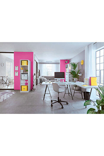 Leitz WOW Click & Store storage box, laminated, foldable, with lid and handle, 36x20x48 cm, yellow